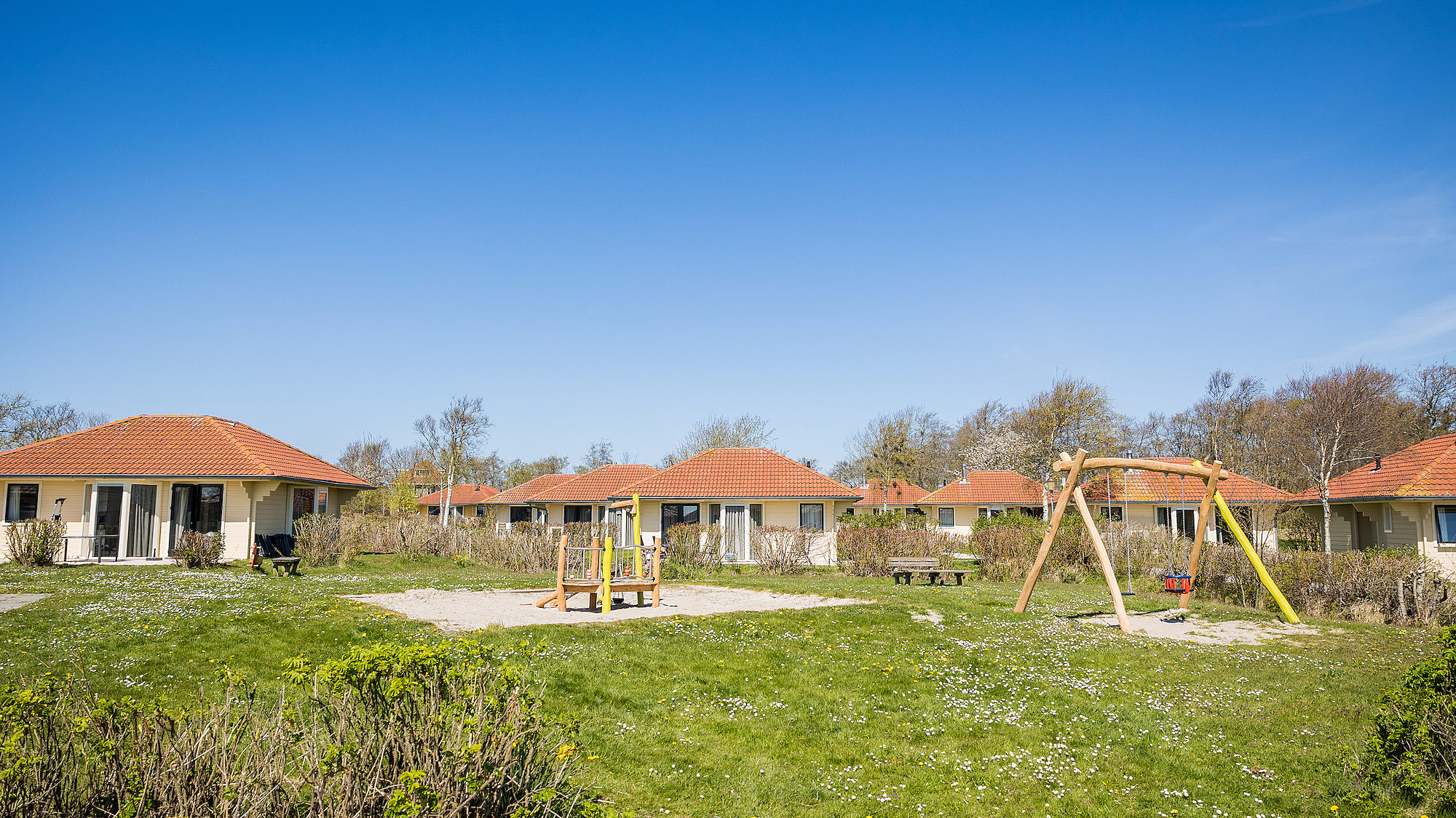 Speelpark Villabungalow openhaard Tjermelan Terschelling